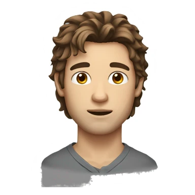 A guy with disheveled brown hair, gray eyes and a scar on his forehead sticker