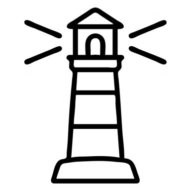 lighthouse minimal icon style simple lines no fill clear silhouette sticker