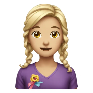 Girl with a ribbon sticker