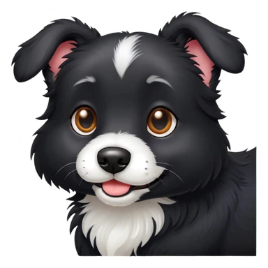  black dog with white paws sticker