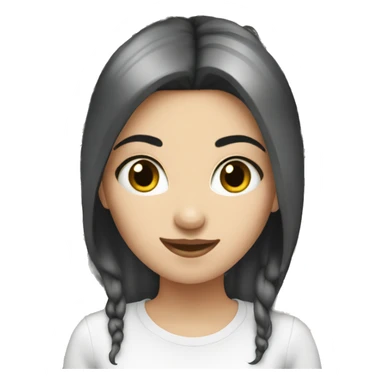 white girl Whith black hair applying cream on face sticker