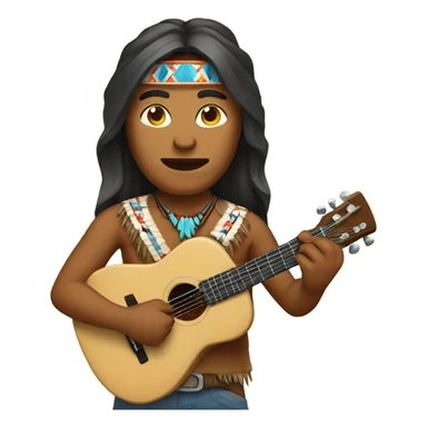 Native American with guitar sticker