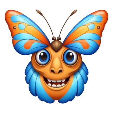Tiki with colors blue and orange-butterfly-tornado-fun-love-eyelasch sticker
