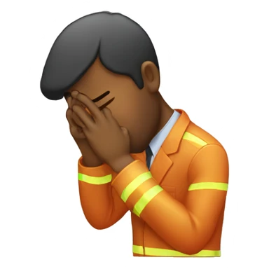 An office on fire doing a facepalm sticker