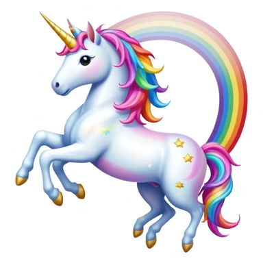 sparkly unicorn jumping over the rainbow sticker