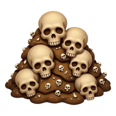 ((poop emoji))with bones and 3 skulls sticker