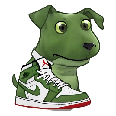 Dog wear Jordan 1s sticker