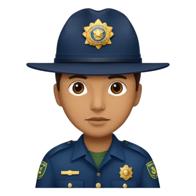 hazme un policia de fronteras con gorro azul oscuro pero sin porra sticker