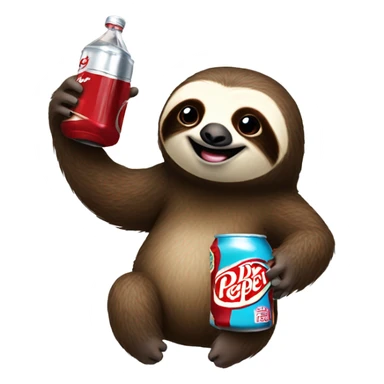 sloth drinking a dr pepper  sticker