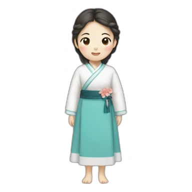 Girl with Korean dress  sticker