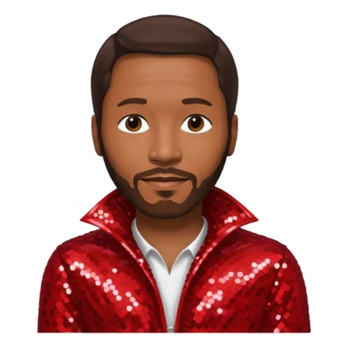 Marvin Gaye with dark brown hair, red sequin outfit sticker