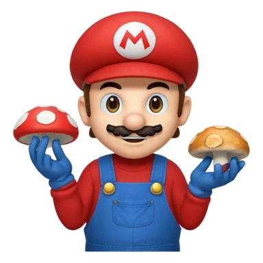 Super Mario che fa la spesa e si mangia un fungo sticker