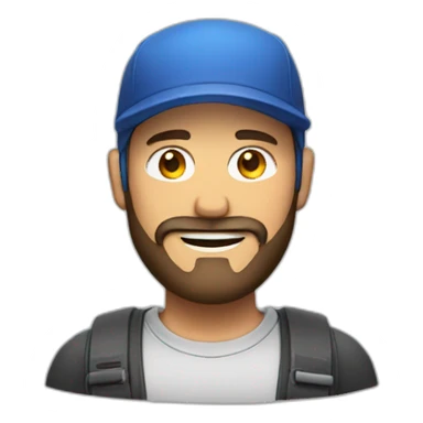 Man with beard and cap wink  sticker