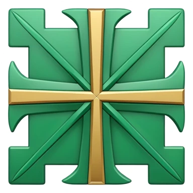 simplified iconic Chakana Andean cross green color sticker