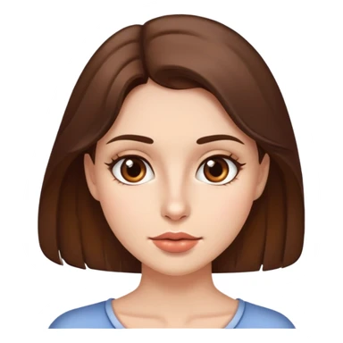 Mujer bonita con piel clara, ojos marrones y pelo castaño, y un lunar chico arriba de la boca a la derecha sticker