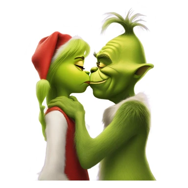 The grinch kissing shrek sticker