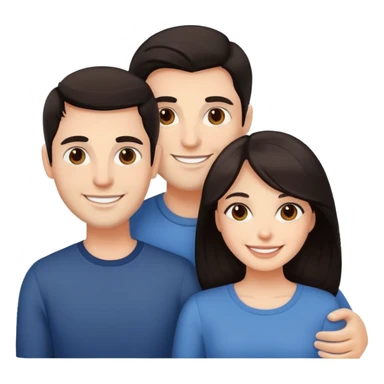 smiling couple with dark hair sticker