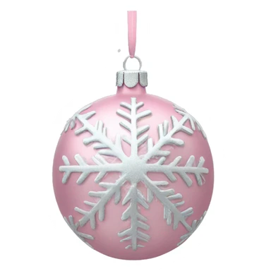 Light Pink Christmas ornament with silver snowflakes  sticker