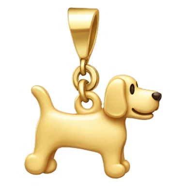 a golden bone shaped pendant for a dog  sticker