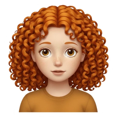 A ginger girl with curly hair in this style 👩🏼‍🦱 just the head no body sticker