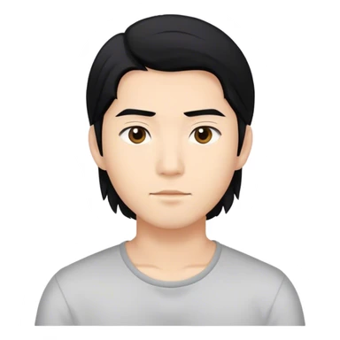 young asian men with long hair to his shoulders sticker