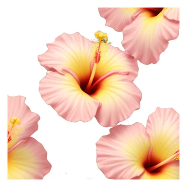 light pink and yellow hibiscus flowers  sticker