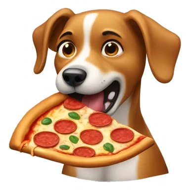 dog eating a pizza sticker