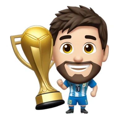 leonel messi levantando la copa mundial sticker