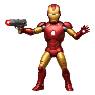 Ironman standing up shooting a laser towards me sticker