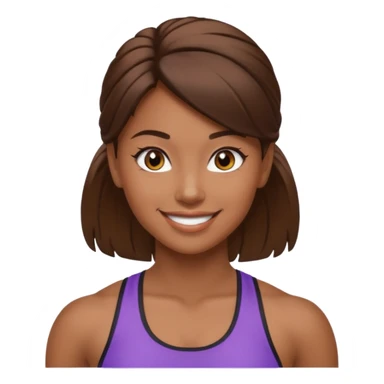 fitness girl, dark eyes, highlighted hair, brown skin sticker