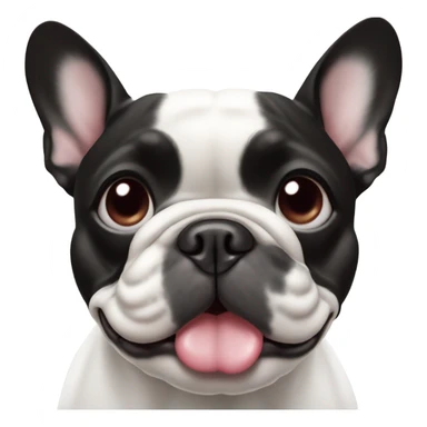 Black and white french bulldog with heart eyes sticker