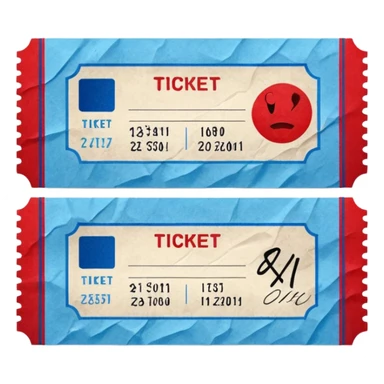 Signed ticket blue (#00A3E0) and red (#F9423A) sticker