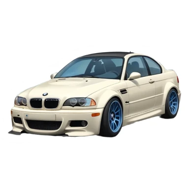 As the BMW M3 E46 drifts around a corner, a slight wisp of smoke should rise from its rear, and its wheels should appear at a certain angle to the turn. Merge the car with the road so it doesn't disappear sticker