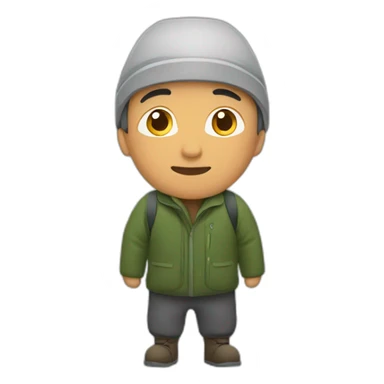 Kyrgyz man staying one a mountain sticker