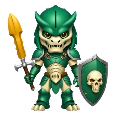 green Predator with bone armor sticker