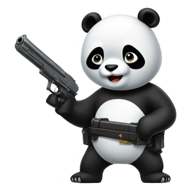 A panda with a gun sticker
