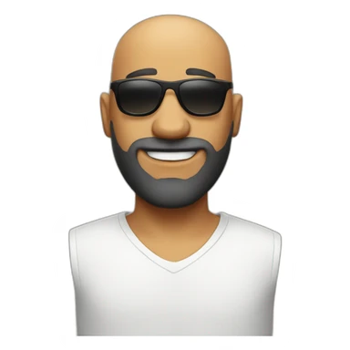 Bald man with fade beard and sun glasses sticker