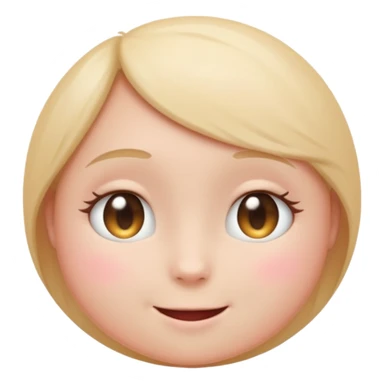 “Pastel round emoji with shy sparkling eyes, gentle blush, trembling smile, hidden heart, soft glow—expressing quiet love, vulnerability, and tender emotions no hair sticker