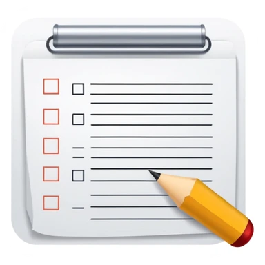 worksheet-style paper with checkboxes and horizontal lines, like a classroom handout sticker