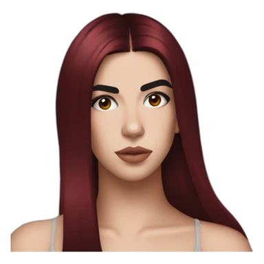 Dua Lipa with dark red hair sticker