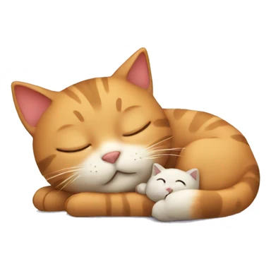 cat sleeping with a toy sticker
