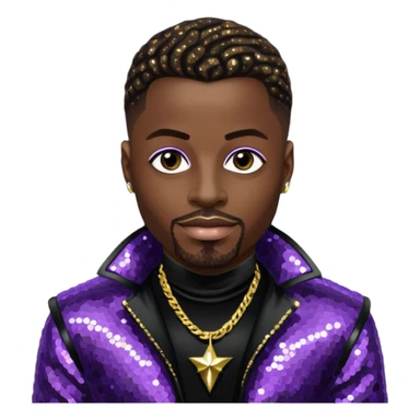 Dalvin Mr. Dalvin DeGrate from Jodeci/K-Ci & JoJo with dark brown, black sequin outfit sticker