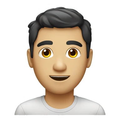 coder guy, round face, no glasses, nose ring and black silcky hair  sticker