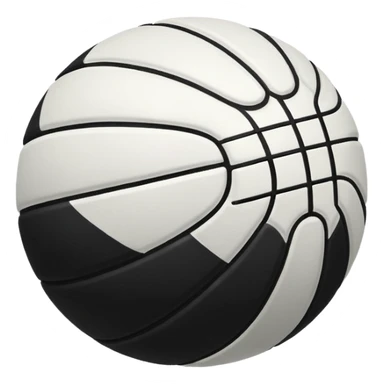 Crea un balón de basket negro con rayas blancas sticker