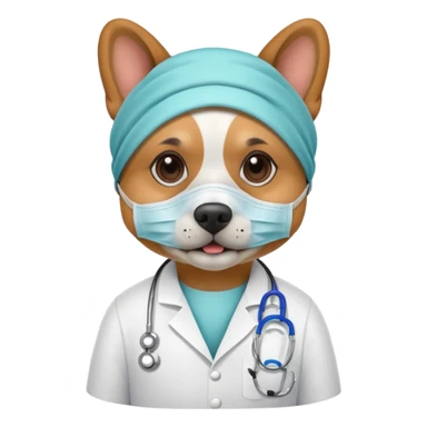 doctor dog Wearing Medical Mask sticker