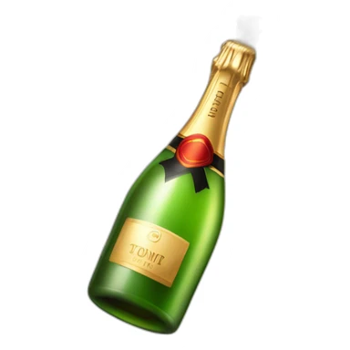 champagne bottle with popping cork dripping sticker