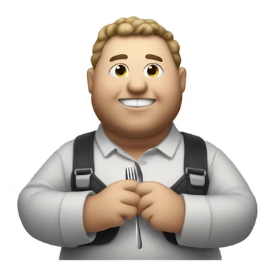 Obese white person eating a turkey with a fork  sticker