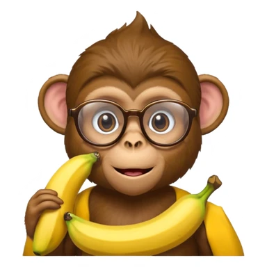 monkey with banana and wearing glasses sticker