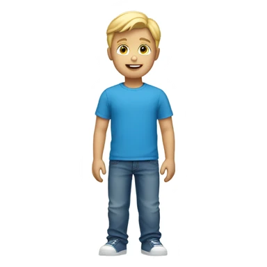 blond gay boy with blue t shirt and blue jeans sticker