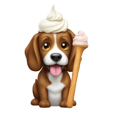 Cane bassotto che mangia gelato sticker